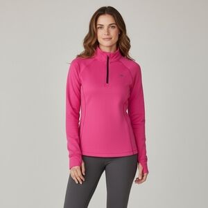 Athletic Works Long Sleeve Fleece Lined Hot Pink Performance Top